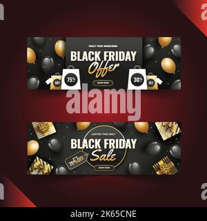 gradient black friday sale banner template vector design illustration Stock Vector