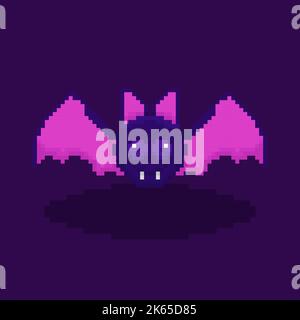 pixel art bat scary halloween Stock Vector