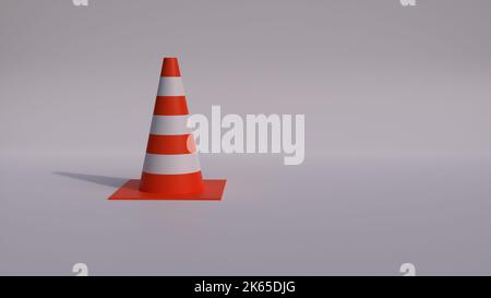 3d render realistic traffic cone, sign for under construction site, banner design for road safety site alert 3d illustration Stock Photo