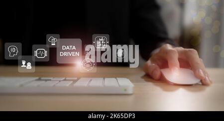Data driven marketing concept. Collecting big data and analytics, personalized and contextual marketing. Digital marketing and technology, artificial Stock Photo