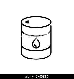 Oil barrel icon. Pixel perfect, editable stroke  Stock Vector