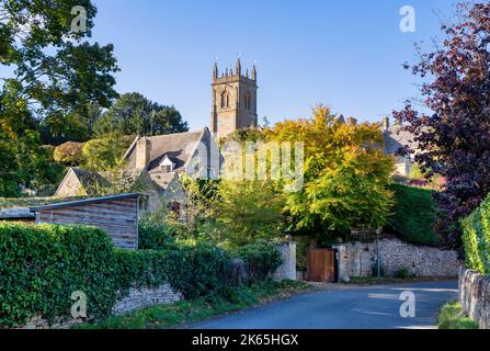 Blockley Village in Autumn, Gloucestershire, Cotswolds, England Stock Photo