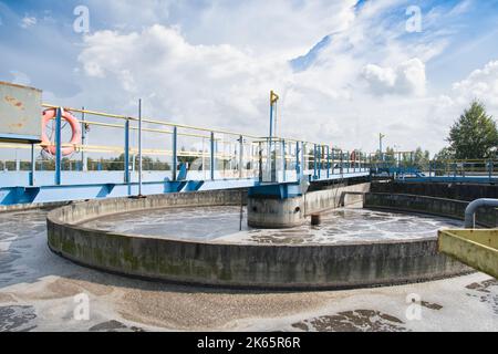 The Solid Contact Clarifier Tank type Sludge Recirculation process in Water Treatment plant Stock Photo