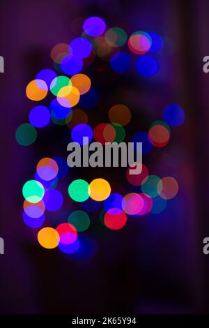 Multicolored Christmas bokeh Stock Photo