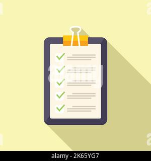 To do list expertise icon flat vector. Quality expert. Work trust Stock Vector