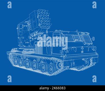 Military track missle system. Vector Stock Vector