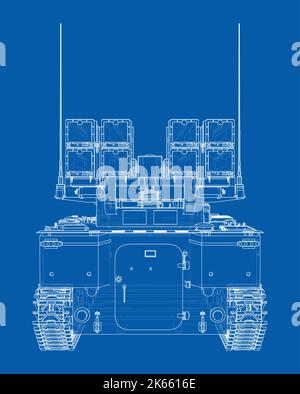Military track missle system. Vector Stock Vector