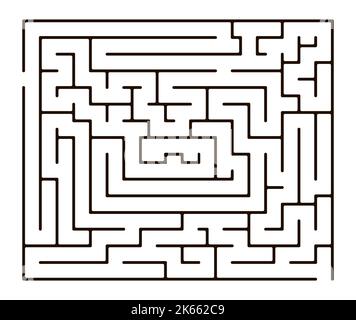 Simple abstract line maze on white background Stock Vector