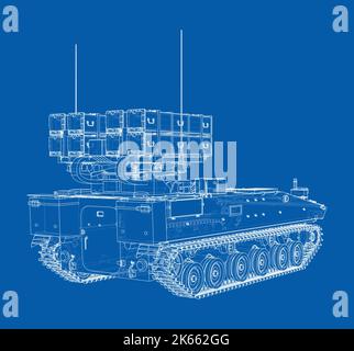 Military track missle system. Vector Stock Vector