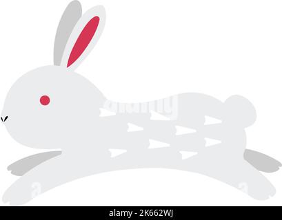 Running rabbit vector illustration ( for new year greeting card etc. ) Stock Vector