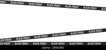 repeating white text black friday on black tape Stock Vector