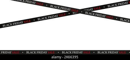 texts black friday and sale on black ribbon Stock Vector