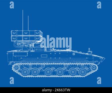 Military track missle system. Vector Stock Vector