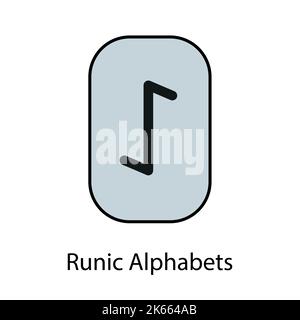 Runic Alphabets. Complete collection of Rune alphabet, futhark. Writing ancient Germans. Vector Mystical symbols.  Esoteric, occult, magic illustratio Stock Vector