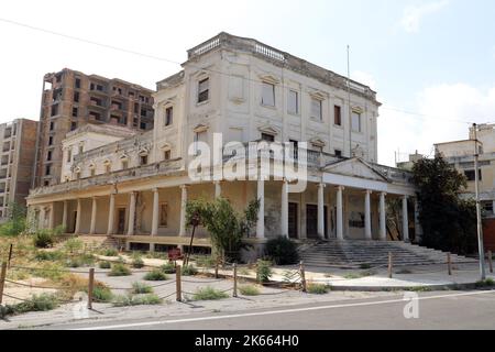 Abandoned opera house in Varosha Ghost Town; Famagusta (Gazimagusa); Turkish Replublic of Northern Cyprus Stock Photo