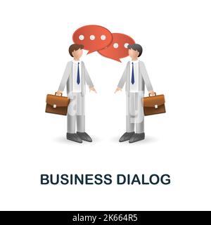 Business Dialog icon. 3d illustration from project development collection. Creative Business Dialog 3d icon for web design, templates, infographics Stock Vector