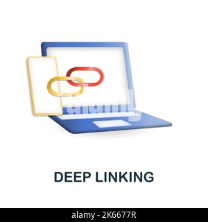 Deep Linking icon. 3d illustration from affiliate marketing collection. Creative Deep Linking 3d icon for web design, templates, infographics and more Stock Vector
