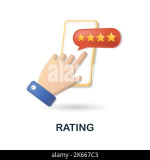 Rating icon. 3d illustration from blogger collection. Creative Rating 3d icon for web design, templates, infographics and more Stock Vector