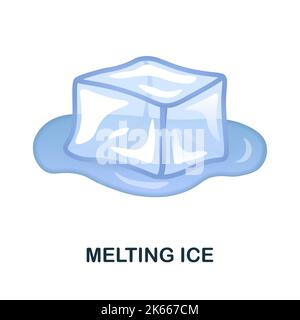 Melting Ice icon. 3d illustration from climate change collection. Creative Melting Ice 3d icon for web design, templates, infographics and more Stock Vector