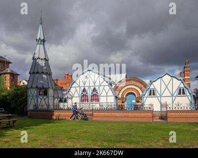 The old historic Pump Rooms, Tenbury Wells, Worcestershire, UK; opened to the public as spa baths in 1862 and now town council offices Stock Photo