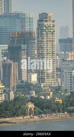 An aerial view of cityscape Mumbai surrounded by buildings Stock Photo