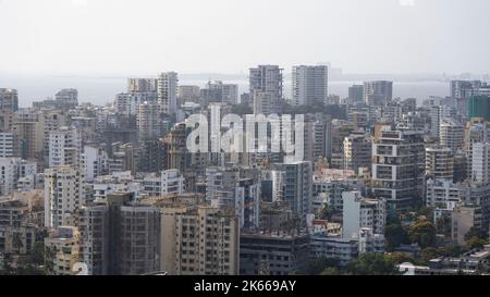 An aerial view of cityscape Mumbai surrounded by buildings Stock Photo