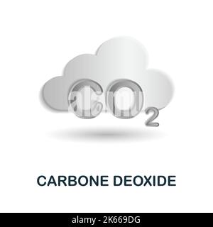 Carbone Deoxide icon. 3d illustration from climate change collection. Creative Carbone Deoxide 3d icon for web design, templates, infographics and Stock Vector