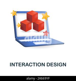 Interaction Design icon. 3d illustration from web development collection. Creative Interaction Design 3d icon for web design, templates, infographics Stock Vector
