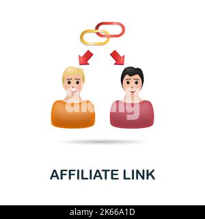 Affiliate Link icon. 3d illustration from affiliate marketing collection. Creative Affiliate Link 3d icon for web design, templates, infographics and Stock Vector
