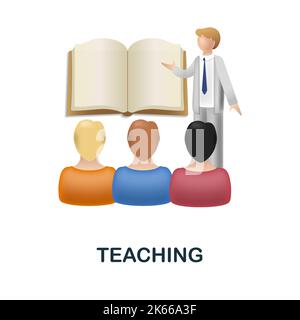 Teaching icon. 3d illustration from business training collection. Creative Teaching 3d icon for web design, templates, infographics and more Stock Vector