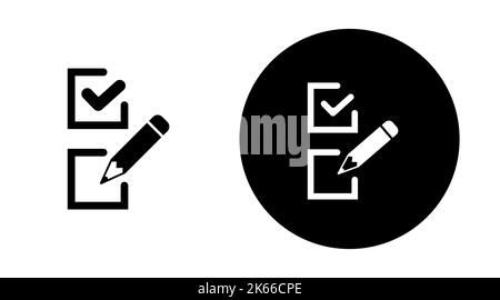 Survey icon set in flat style. Questionnaire symbol isolated on white background. Simple abstract remember icon in black. Vector illustration for grap Stock Vector