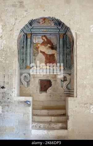 religious fresco in castello carlo V, lecce, puglia, southern italy Stock Photo