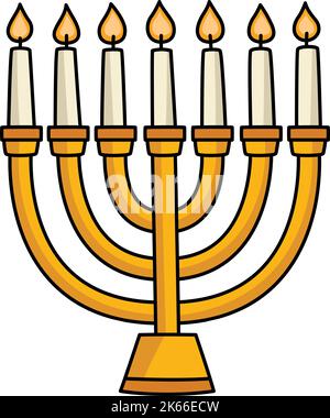 Hanukkah Menorah Cartoon Colored Clipart  Stock Vector