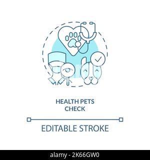 Health pets check turquoise concept icon Stock Vector