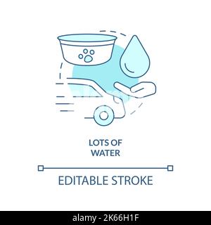 Provide pets plenty water turquoise concept icon Stock Vector