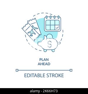 Plan travel ahead turquoise concept icon Stock Vector