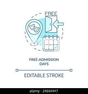 Open days turquoise concept icon Stock Vector