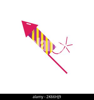 Firework rocket lit icon. Vector illustration Stock Vector