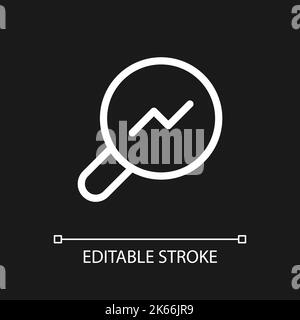 Analytic tool pixel perfect white linear ui icon for dark theme Stock Vector