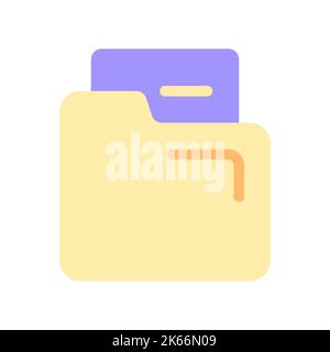 Document in folder pixel perfect flat gradient color ui icon Stock Vector