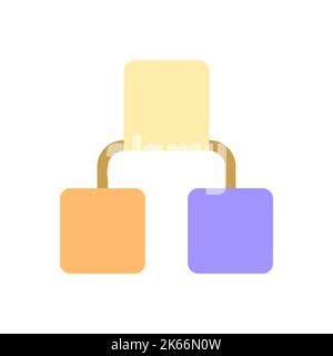 Infographic blocks pixel perfect flat gradient color ui icon Stock Vector