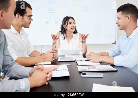 Does anyone have updates to share with me. a young businesswoman having a meeting with her colleagues in an office. Stock Photo