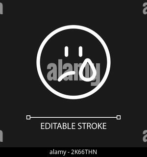 Crying emoji pixel perfect linear ui icon Stock Vector Image & Art - Alamy