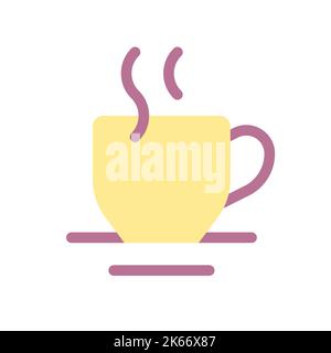 Hot beverage flat color ui icon Stock Vector