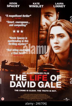 KEVIN SPACEY, KATE WINSLET FILM ARTWORK, THE LIFE OF DAVID GALE, 2003