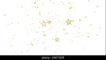 Image of stars falling over white background Stock Photo