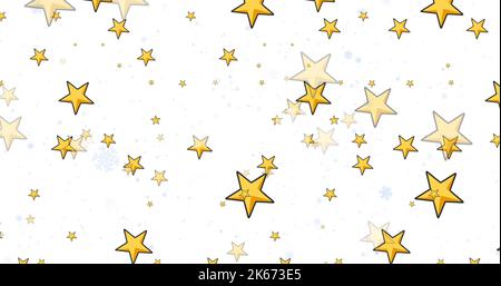 Image of stars falling over white background Stock Photo