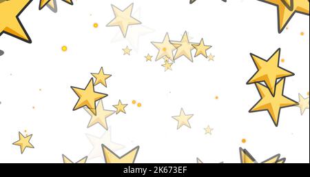 Image of stars falling over white background Stock Photo