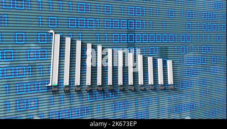 Image of financial graph over data processing Stock Photo