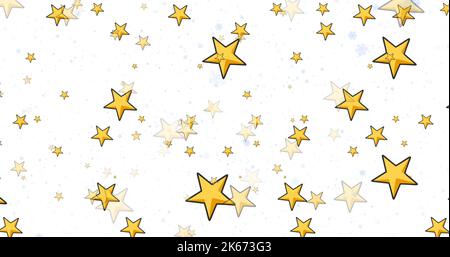 Image of stars falling over white background Stock Photo